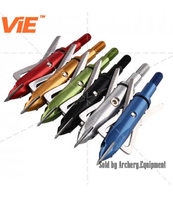 ViE 100 Grain Stainless Steel Hunting Broadhead With Blade Arrowheads -12 pack