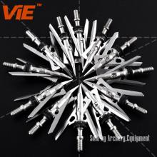ViE 100 Grain Stainless Steel Hunting Broadhead Arrowheads -6 pack