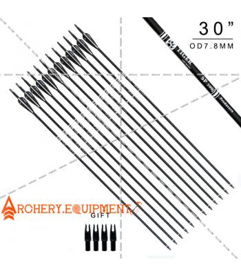 ViE 30 inch Spine 500 Carbon Shaft Arrows with 3 inches Plastic Vane -12 pack