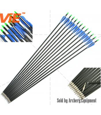ViE 82 см Жесткость 500 Древко из стекловолокна Стрелы с тройным оперением Пластик Материал Перо-12 шт