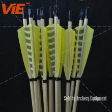 ViE 31 inch Wood Shaft Arrows with 4 inch Turkey Feathers Material Vane -12 pack